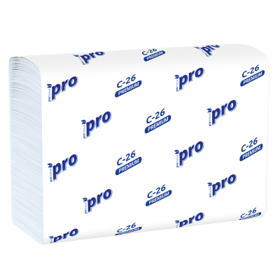 Полотенца бумажные листовые PROtissue Premium Z- сложение  2 слоя 230*210 150 л /15/48/
